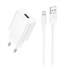 Мережевий зарядний пристрій BOROFONE BA110A Lemi single port charger set (Micro) (EU) White (6941991126956)