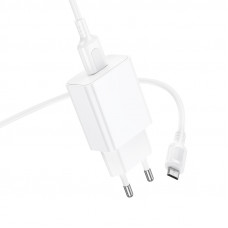 Мережевий зарядний пристрій BOROFONE BA110A Lemi single port charger set (Micro) (EU) White (6941991126956)