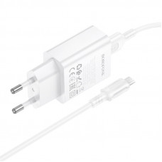 Мережевий зарядний пристрій BOROFONE BA110A Lemi single port charger set (Micro) (EU) White (6941991126956)