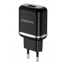 Мережевий зарядний пристрій BOROFONE BA36A High speed single port QC3.0 charger set 18W(Type-C) Чорний