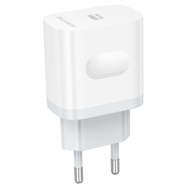 Мережевий зарядний пристрій BOROFONE BA99A Breeze single port PD20W charger White (6941991121357)