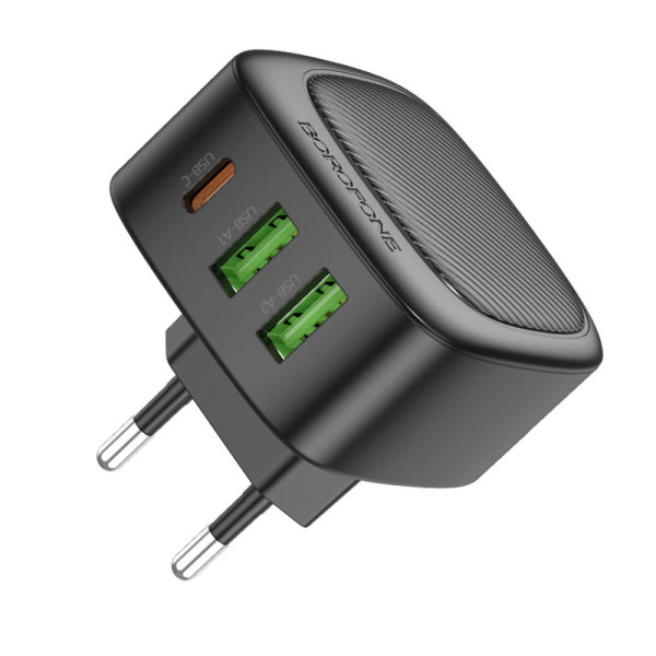 Мережевий зарядний пристрій BOROFONE BAS23A Lucky PD30W(1C2A) charger(EU) Чорний