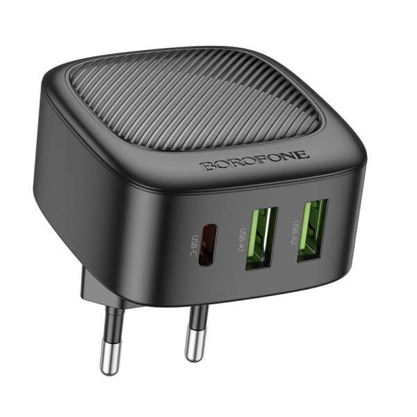 Мережевий зарядний пристрій BOROFONE BAS23A Lucky PD30W(1C2A) charger(EU) Чорний