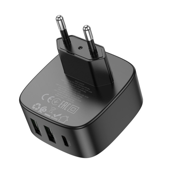 Мережевий зарядний пристрій BOROFONE BAS23A Lucky PD30W(1C2A) charger(EU) Чорний