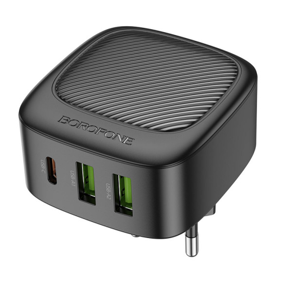 Мережевий зарядний пристрій BOROFONE BAS23A Lucky PD30W(1C2A) charger(EU) Чорний