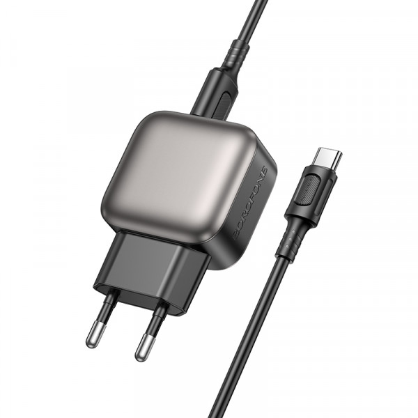 Мережевий зарядний пристрій BOROFONE BAS51A Absolute dual-port charger set(Type-C) Black (6941991116131)