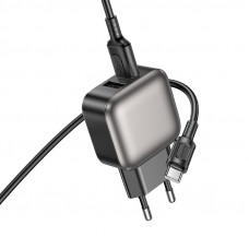 Мережевий зарядний пристрій BOROFONE BAS51A Absolute dual-port charger set(Type-C) Black (6941991116131)