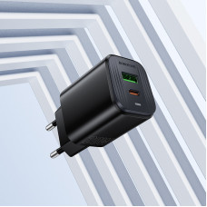 Мережевий зарядний пристрій BOROFONE BAS83A Star PD20W+QC3.0 charger (EU) Black (6941991126765)