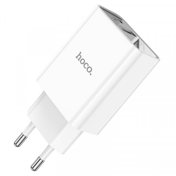 Мережевий зарядний пристрій HOCO C100A PD20W+QC3.0 charger with digital display White (6931474769800)