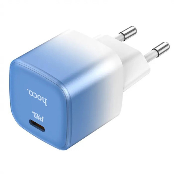 Мережевий зарядний пристрій HOCO C101A single port PD20W charger Ice Блакитний