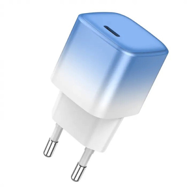 Мережевий зарядний пристрій HOCO C101A single port PD20W charger Ice Блакитний