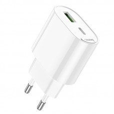 Мережевий зарядний пристрій HOCO C109A(PD20W+QC3.0) Fighter PD20W+QC3.0 charger White (6942007656719)