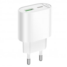Мережевий зарядний пристрій HOCO C109A(PD20W+QC3.0) Fighter PD20W+QC3.0 charger White (6942007656719)