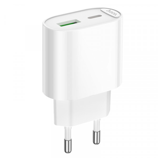 Мережевий зарядний пристрій HOCO C109A(PD20W+QC3.0) Fighter PD20W+QC3.0 charger White (6942007656719)