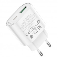 Мережевий зарядний пристрій HOCO C109A(PD20W+QC3.0) Fighter PD20W+QC3.0 charger White (6942007656719)