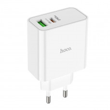 Мережевий зарядний пристрій HOCO C113A Awesome PD65W dual port(1A1C) charger Білий