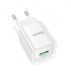 Мережевий зарядний пристрій HOCO C145A Charm single port QC3.0 charger (EU) White