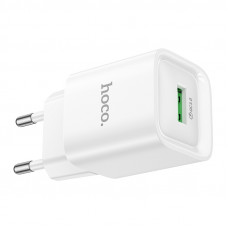 Мережевий зарядний пристрій HOCO C145A Charm single port QC3.0 charger (EU) White
