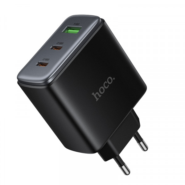 Мережевий зарядний пристрій HOCO C160A Upgrade PD65W(2C1A) charger Black (6942007672009)