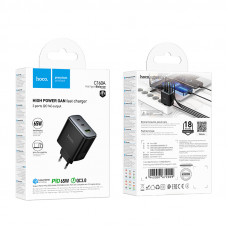 Мережевий зарядний пристрій HOCO C160A Upgrade PD65W(2C1A) charger Black (6942007672009)