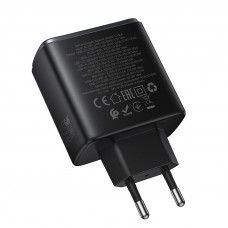 Мережевий зарядний пристрій HOCO C160A Upgrade PD65W(2C1A) charger Black (6942007672009)