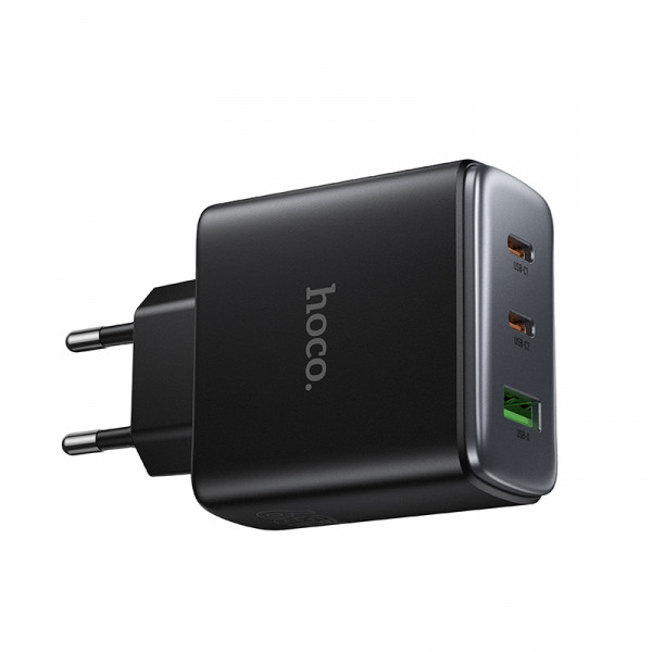 Мережевий зарядний пристрій HOCO C160A Upgrade PD65W(2C1A) charger Black (6942007672009)
