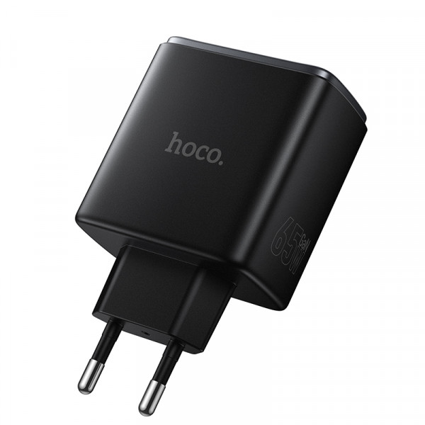 Мережевий зарядний пристрій HOCO C160A Upgrade PD65W(2C1A) charger Black (6942007672009)