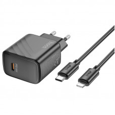 Мережевий зарядний пристрій HOCO CS22A Value single port PD30W charger set(C to iP) Black