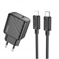 Мережевий зарядний пристрій HOCO CS22A Value single port PD30W charger set(C to iP) Black