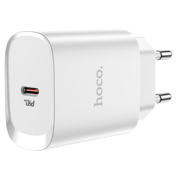 Мережевий зарядний пристрій HOCO N14 Smart Charging single port PD20W charger Білий