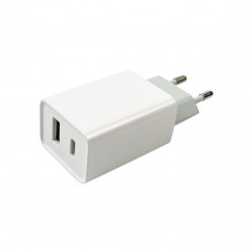 Мережевий зарядний пристрій Mibrand MI-206C Travel Charger USB-A + USB-C 10.5W Білий