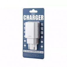 Мережевий зарядний пристрій REMAX Jane Series QC3.0+PD 20W GaN Fast Charger RP-U37 EU-White (6954851244929)