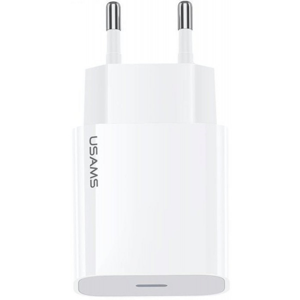 Мережевий зарядний пристрій Usams US-CC118 T34 PD Fast Travel Charger 20W (EU) White