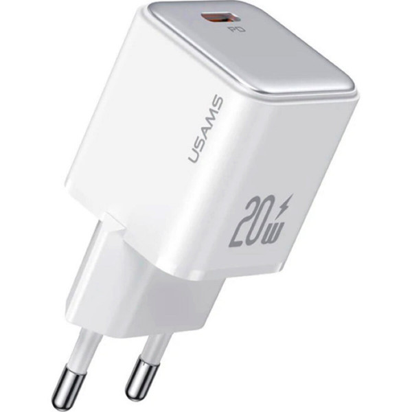 Мережевий зарядний пристрій Usams US-CC183 PD20W Single Port Fast Charger (EU)-X-ron Series Білий