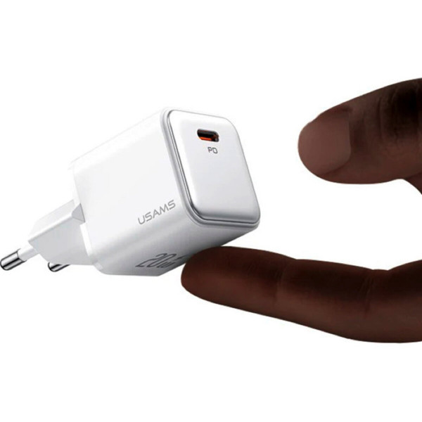 Мережевий зарядний пристрій Usams US-CC183 PD20W Single Port Fast Charger (EU)-X-ron Series Білий