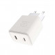 Мережевий зарядний пристрій WUW-C189 PD 20W Charger USB C + USB C white