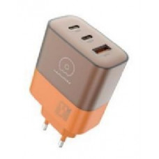 Мережевий зарядний пристрій WUW-C215 65W Charger 2 USB C + USB A brown orange