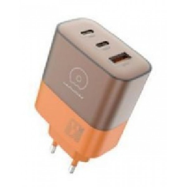 Мережевий зарядний пристрій WUW-C215 65W Charger 2 USB C + USB A brown orange