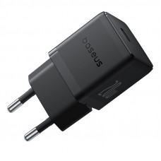 Мережевий зарядний пристрій з кабелем Baseus Palm Fast Charger 1C 20W EU Cosmic Black set USB-C to iP 20W 1m (E0116401)