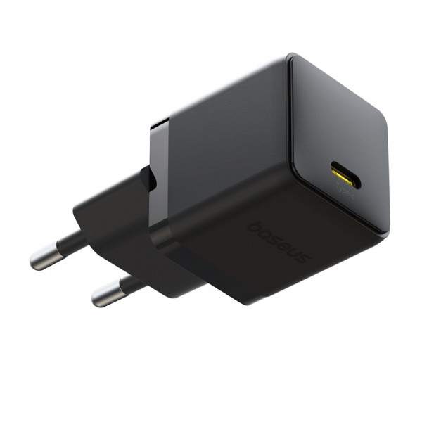 Мережевий зарядний пристрій з кабелем Baseus Palm Fast Charger 1C 20W EU Cosmic Black set USB-C to iP 20W 1m (E0116401)