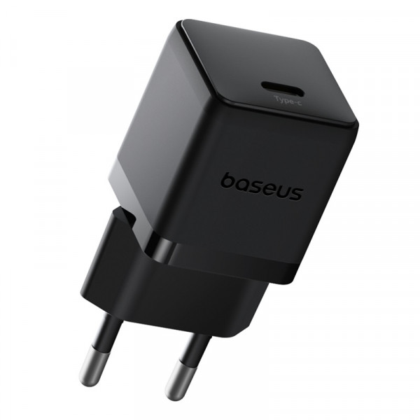 Мережевий зарядний пристрій з кабелем Baseus Palm Fast Charger 1C 20W EU Cosmic Black set USB-C to iP 20W 1m (E0116401)