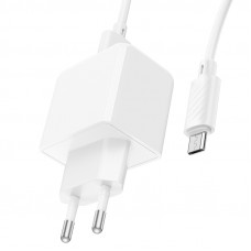 Мережевий зарядний пристрій з кабелем HOCO CS11A Ocean single port charger set(Micro) White (6942007603591)