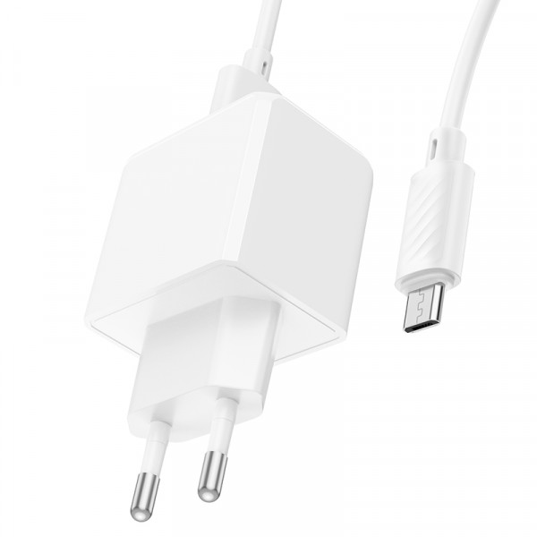 Мережевий зарядний пристрій з кабелем HOCO CS11A Ocean single port charger set(Micro) White (6942007603591)