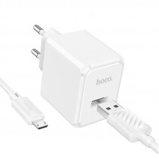 Мережевий зарядний пристрій з кабелем HOCO CS11A Ocean single port charger set(Micro) White (6942007603591)
