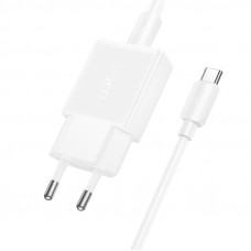 Мережевий зарядний пристрій з кабелем HOCO N72 Speed single-port PD20W ultra-thin charger set(C to C)(EU) (6942007661140)