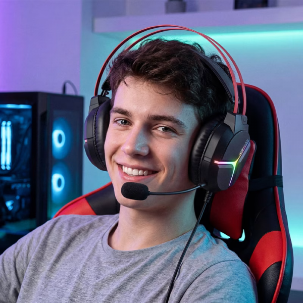 Навушники ігрові ACEFAST H16 gaming wired headset Black (6974316287025 )