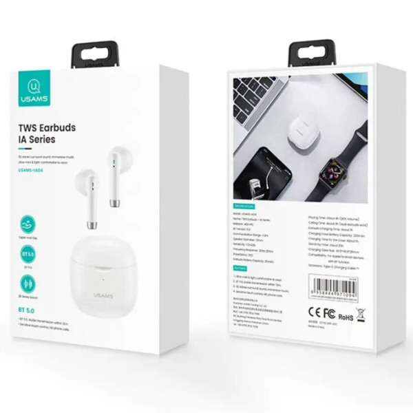 Навушники USAMS-IA04 TWS Earbuds IA Series Білий