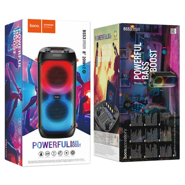 Портативна колонка HOCO BS53 Manhattan wireless dual mic outdoor BT speaker Чорний