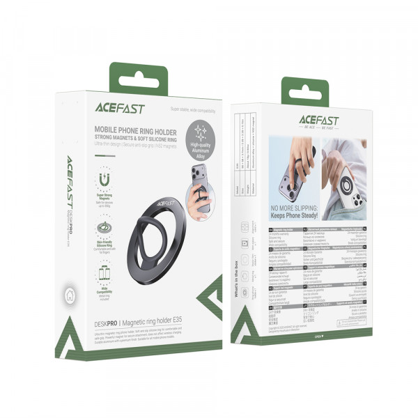 Тримач для телефона ACEFAST E35 magnetic ring holder, Black (6974316285960)