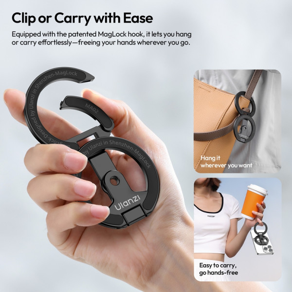 Тримач Ulanzi MA02 MagLock Dual Magnetic Phone Stand(Black) (M067)